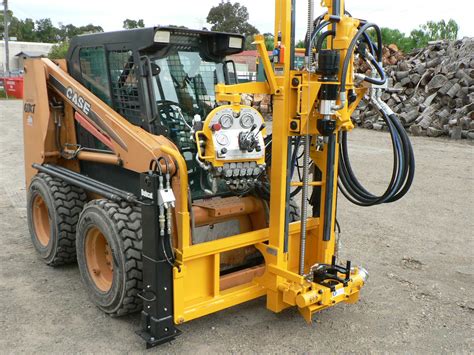 bobcat skid steer hydraulic well drilling rig equipment|skid steer for well drilling.